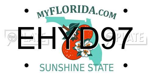 EHYD97 Florida License Plate
