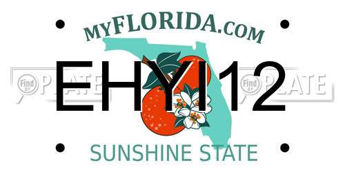 EHYI12 Florida License Plate