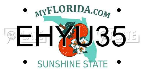 EHYU35 Florida License Plate