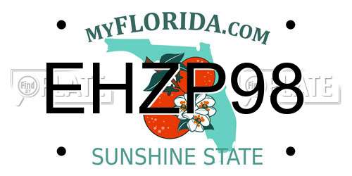 EHZP98 Florida License Plate