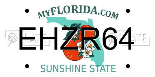 EHZR64 Florida License Plate