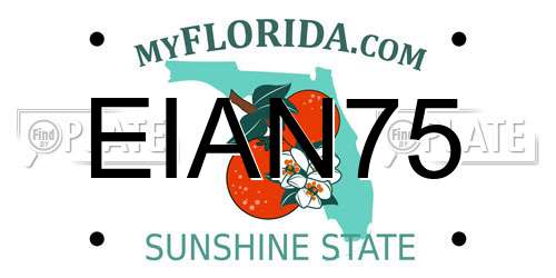EIAN75 Florida License Plate