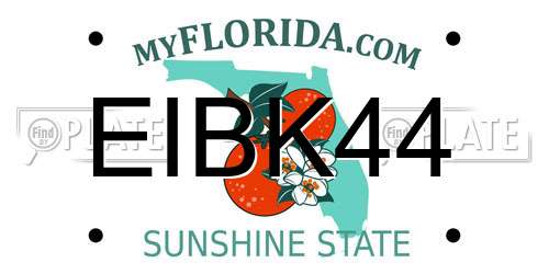 EIBK44 Florida License Plate