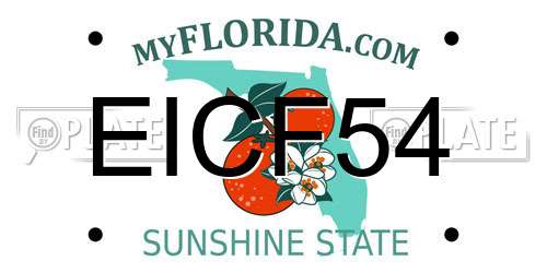 EICF54 Florida License Plate