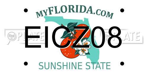 EICZ08 Florida License Plate