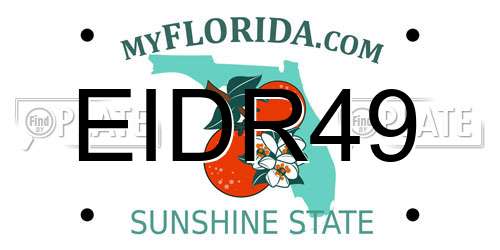 EIDR49 Florida License Plate