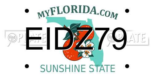 EIDZ79 Florida License Plate