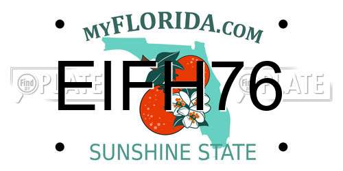 EIFH76 Florida License Plate