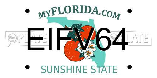 EIFV64 Florida License Plate