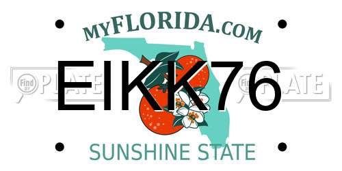 EIKK76 Florida License Plate