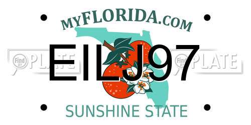 EILJ97 Florida License Plate
