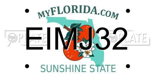 EIMJ32 Florida License Plate