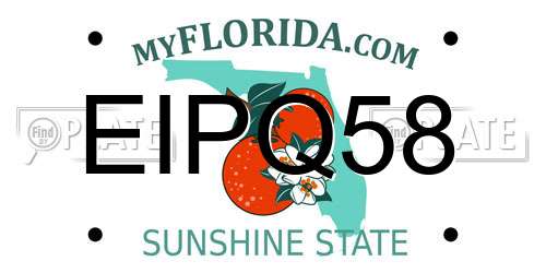 EIPQ58 Florida License Plate
