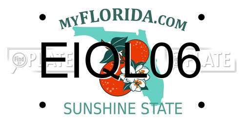 EIQL06 Florida License Plate