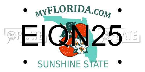 EIQN25 Florida License Plate