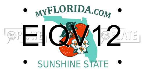 EIQV12 Florida License Plate