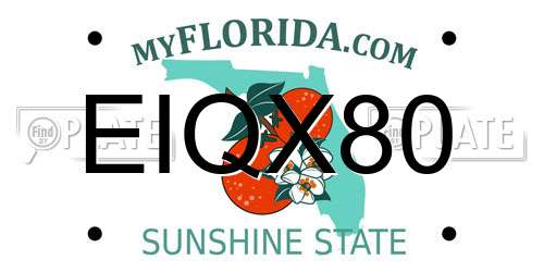 EIQX80 Florida License Plate