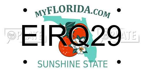 EIRQ29 Florida License Plate