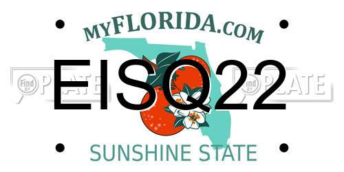 EISQ22 Florida License Plate