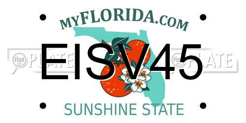 EISV45 Florida License Plate