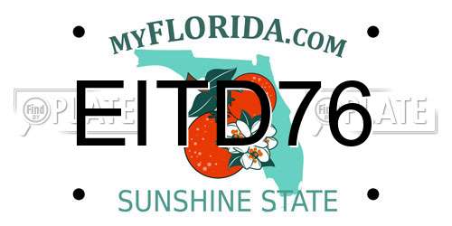 EITD76 Florida License Plate