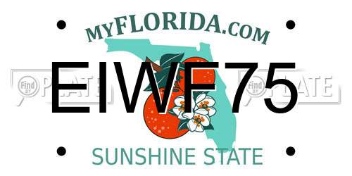 EIWF75 Florida License Plate
