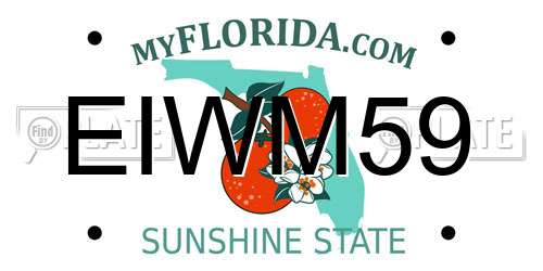 EIWM59 Florida License Plate