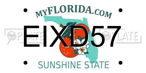EIXD57 Florida License Plate