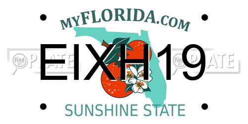 EIXH19 Florida License Plate