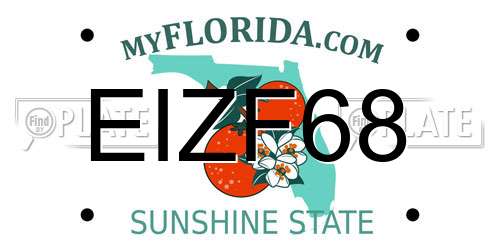 EIZF68 Florida License Plate