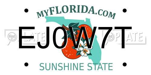 EJ0W7T Florida License Plate