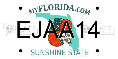 EJAA14 Florida License Plate