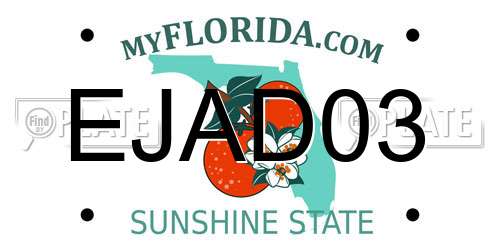 EJAD03 Florida License Plate