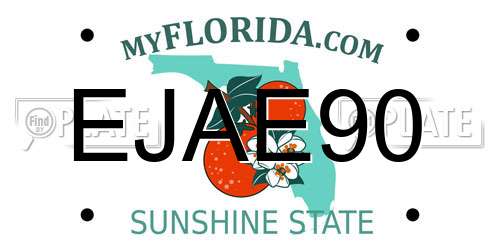 EJAE90 Florida License Plate