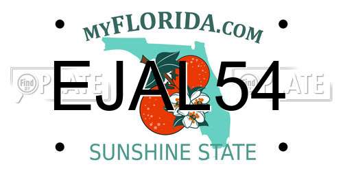 EJAL54 Florida License Plate