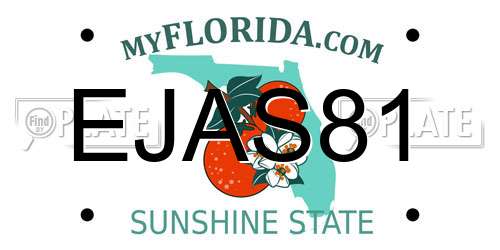 EJAS81 Florida License Plate