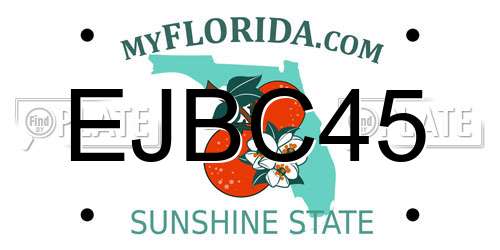 EJBC45 Florida License Plate