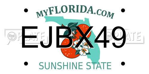EJBX49 Florida License Plate