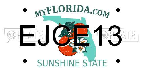 EJCE13 Florida License Plate
