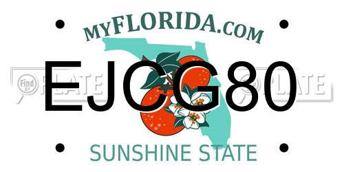 EJCG80 Florida License Plate