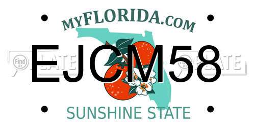 EJCM58 Florida License Plate