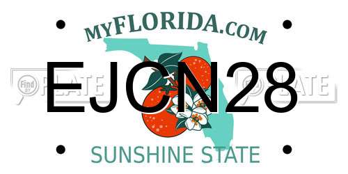 EJCN28 Florida License Plate
