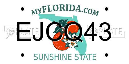 EJCQ43 Florida License Plate