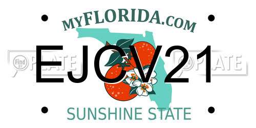 EJCV21 Florida License Plate