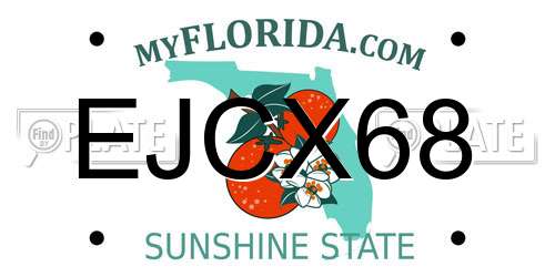 EJCX68 Florida License Plate