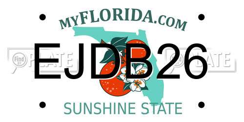 EJDB26 Florida License Plate