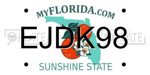 EJDK98 Florida License Plate
