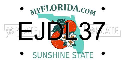EJDL37 Florida License Plate