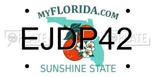 EJDP42 Florida License Plate