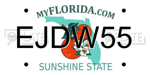 EJDW55 Florida License Plate